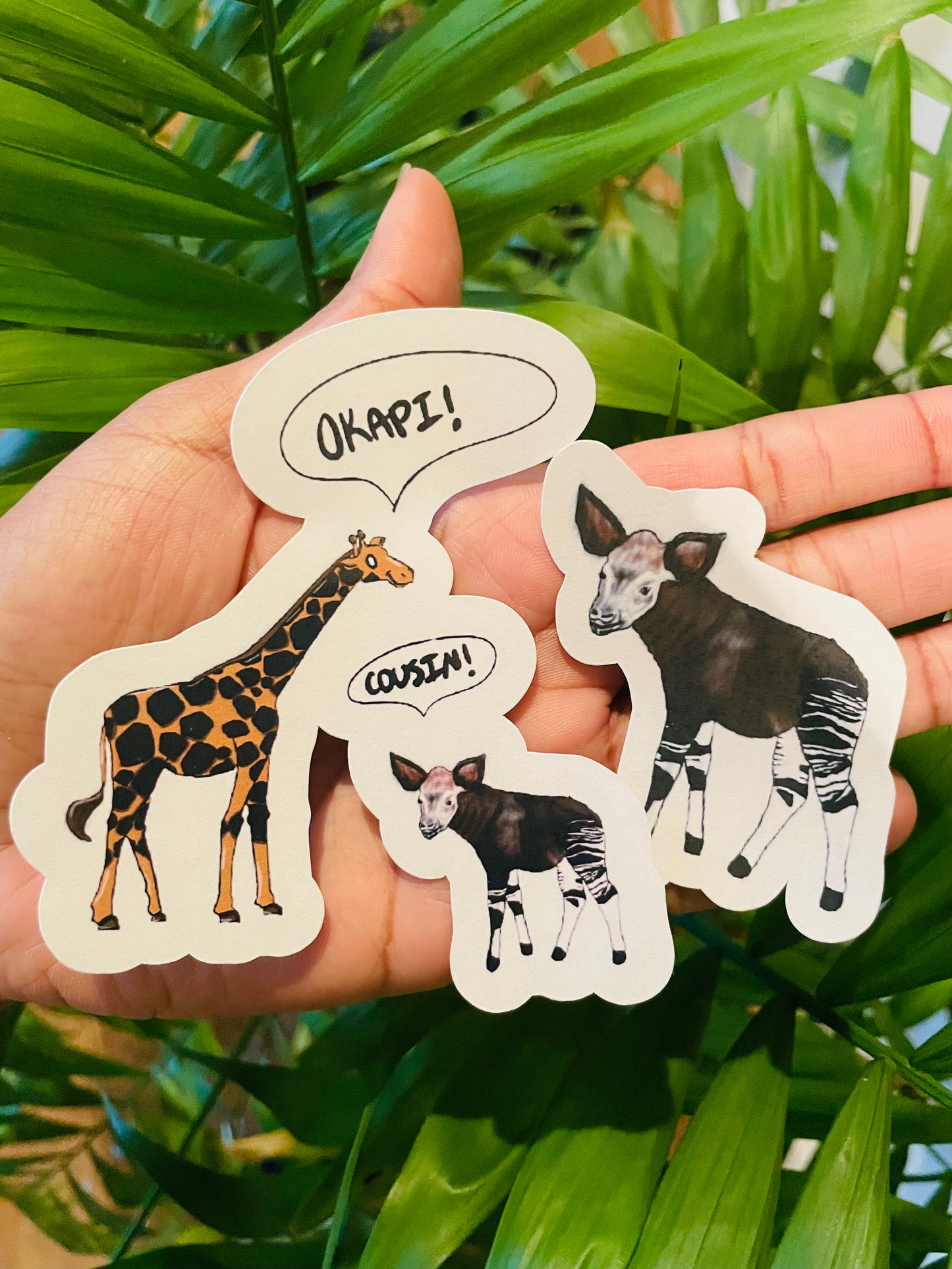**Okapi & Okapi and Giraffe Comic Sticker**
