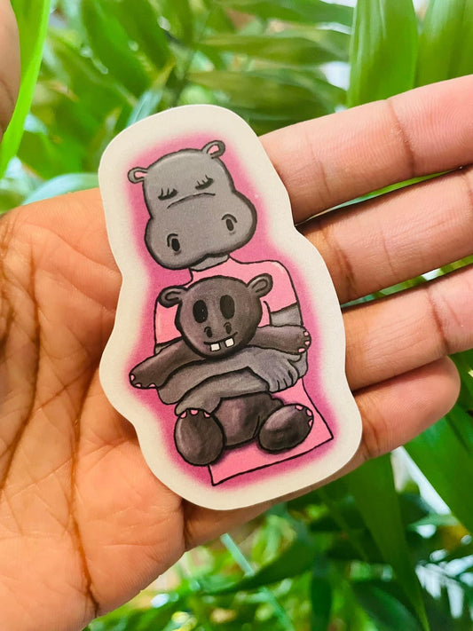 **Helen Hippo with Support Bear Sticker!