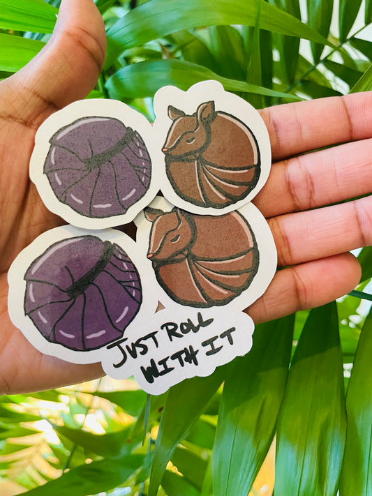 **Just roll with it Rollie-Pollie;Armadillo Sticker**