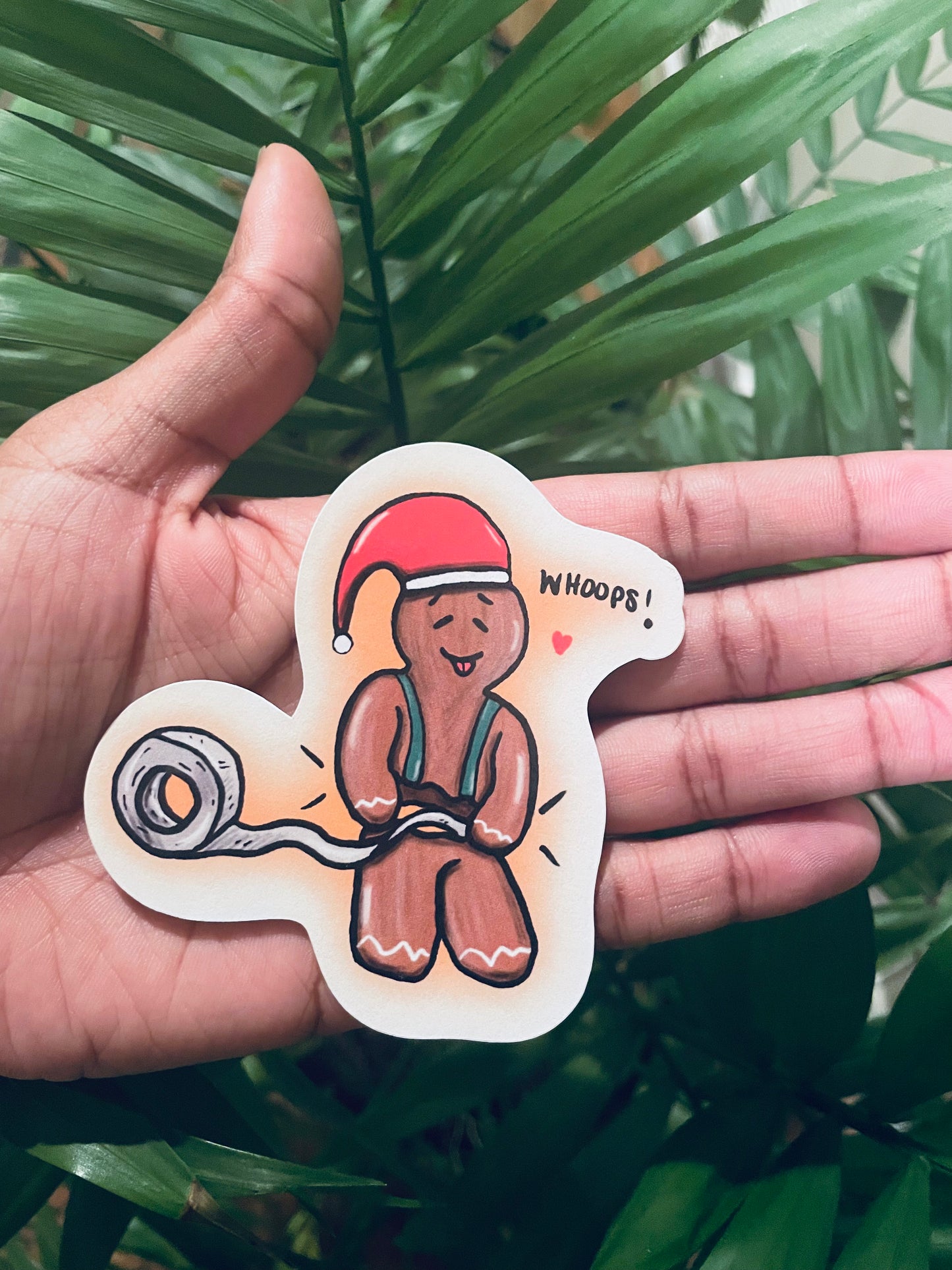 **“Whoops” Gingerbread Sticker!**