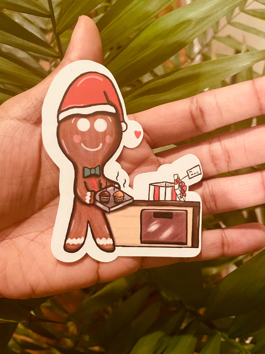**Gingerbread Making Muffins Sticker!**